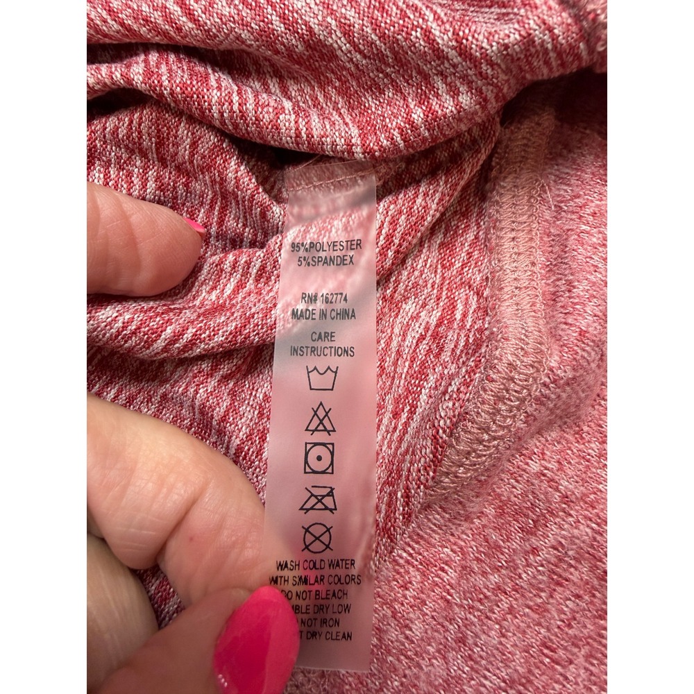 Mono B Women's 2 Piece Lounge Set Rose Pink Heathered Hoodie Size Med NEW - Picture 14 of 14